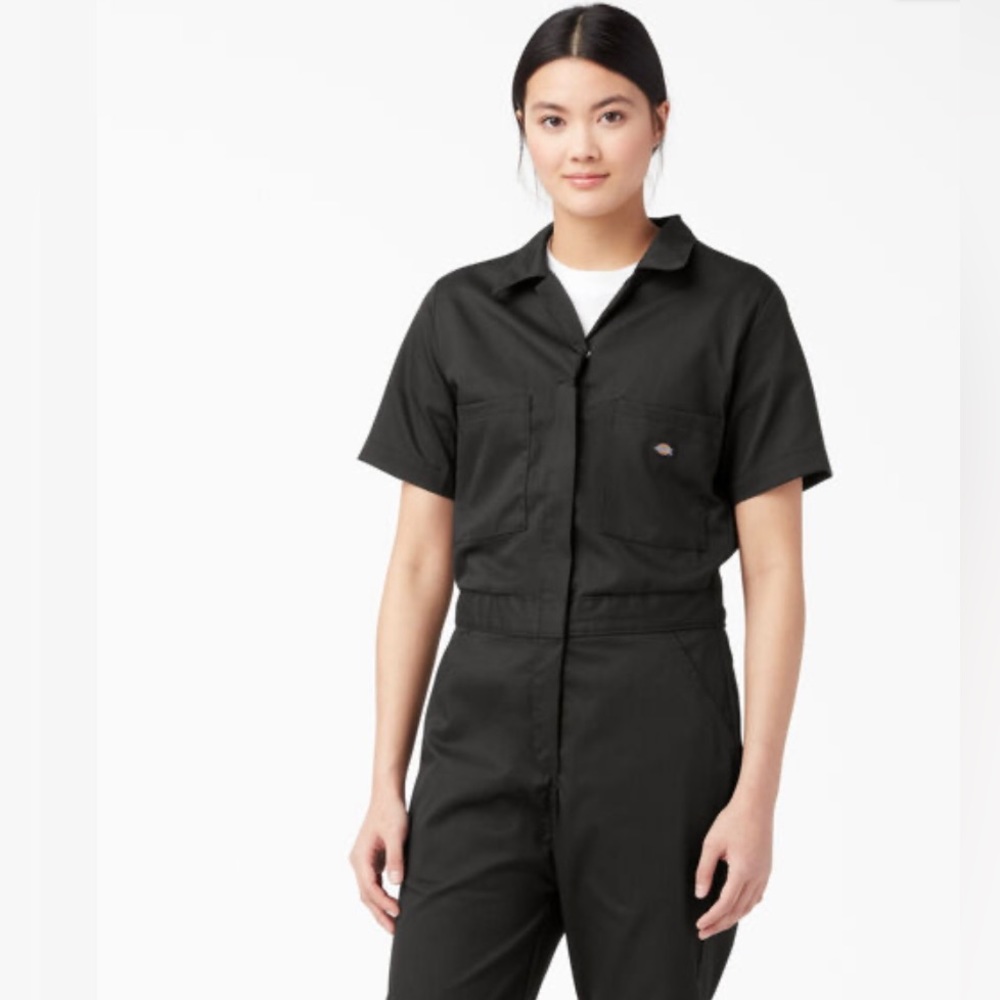 Dickies Black Short Sleeve Utility Jumpsuit